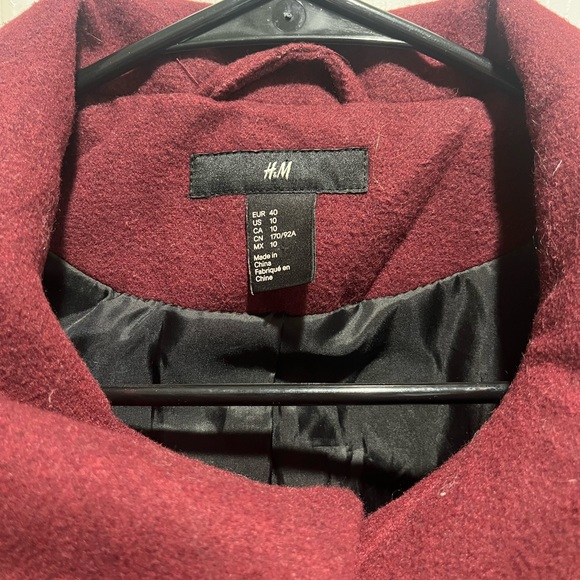 Women’s Size 10 Maroon Pea Coat - Picture 3 of 3